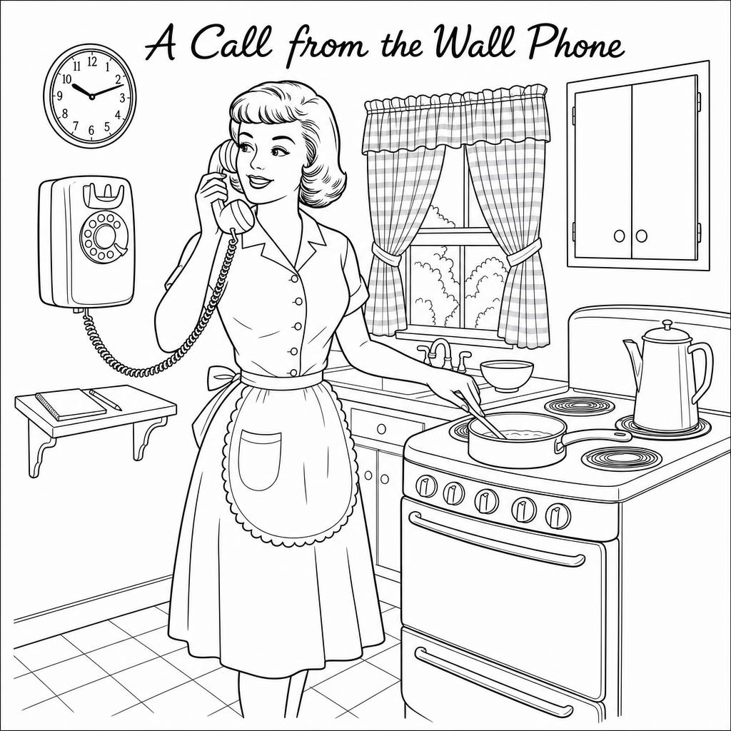 Sample coloring page — A Call from the Wall Phone