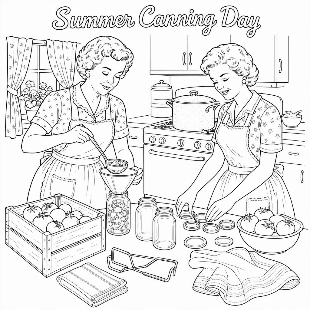 Sample coloring page — Summer Canning Day