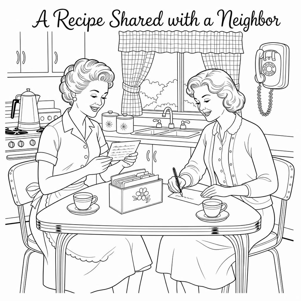 Volume 2 sample coloring page — A Recipe Shared with a Neighbor