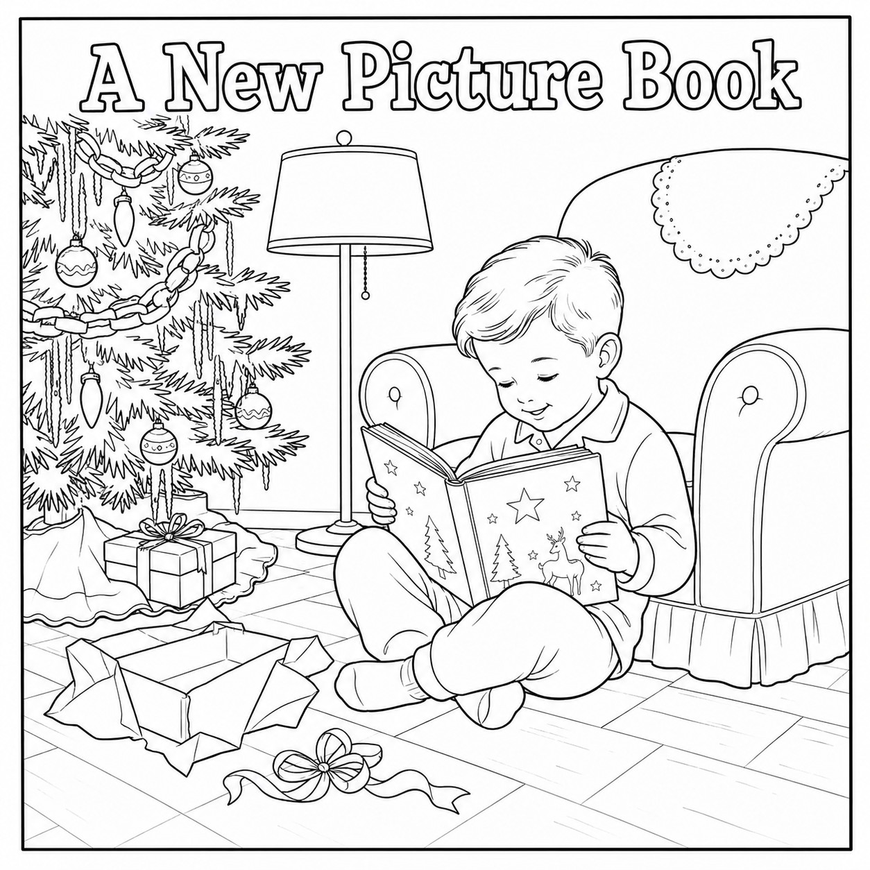 Sample coloring page — A New Picture Book