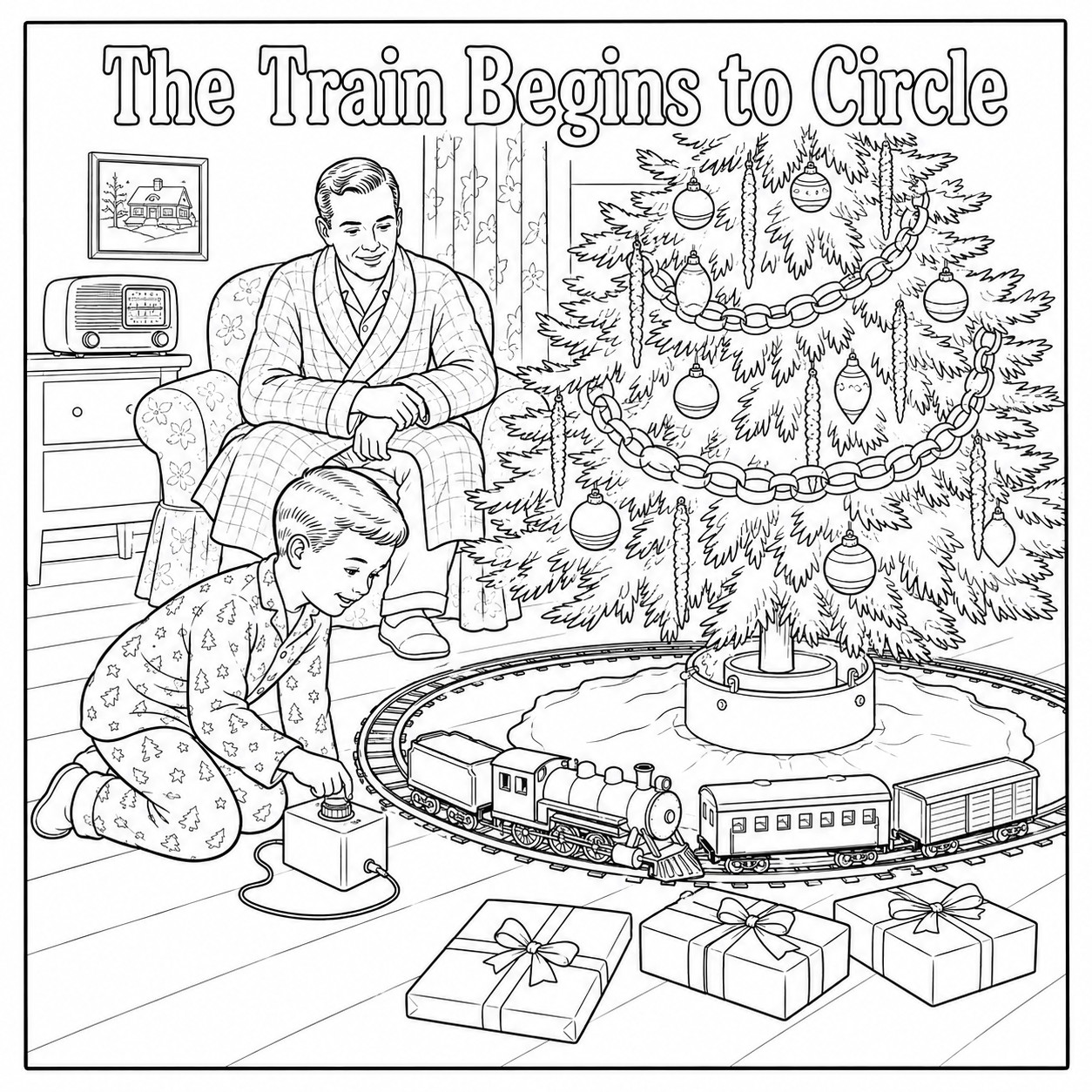 Sample coloring page — The Train Begins to Circle