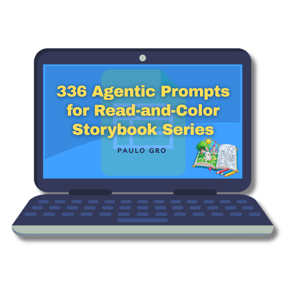 336 Agentic Prompts for Read-and-Color Storybook Series, laptop mockup