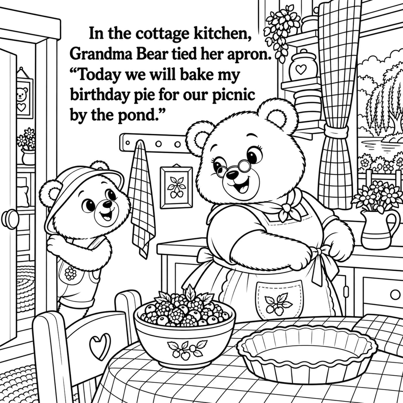 Barnaby and the Birthday Pie, page 2, coloring edition