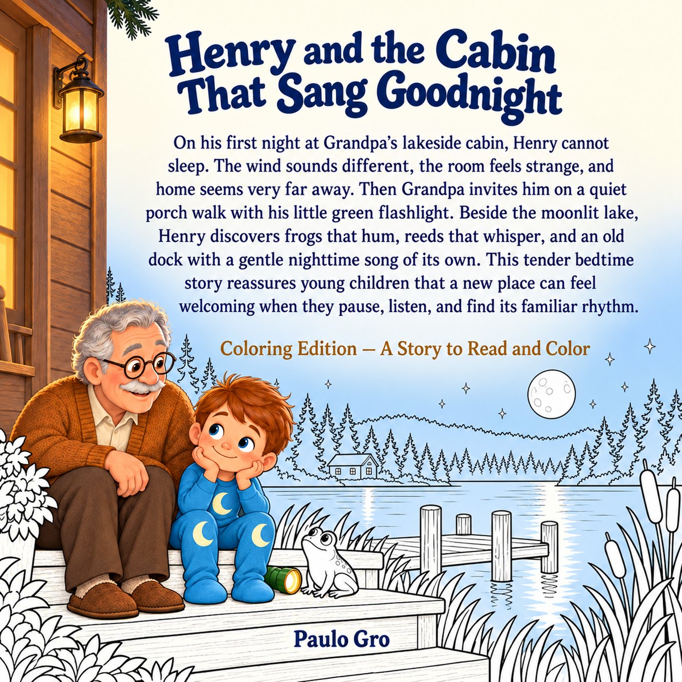 Henry and the Cabin That Sang Goodnight, Coloring Edition back cover
