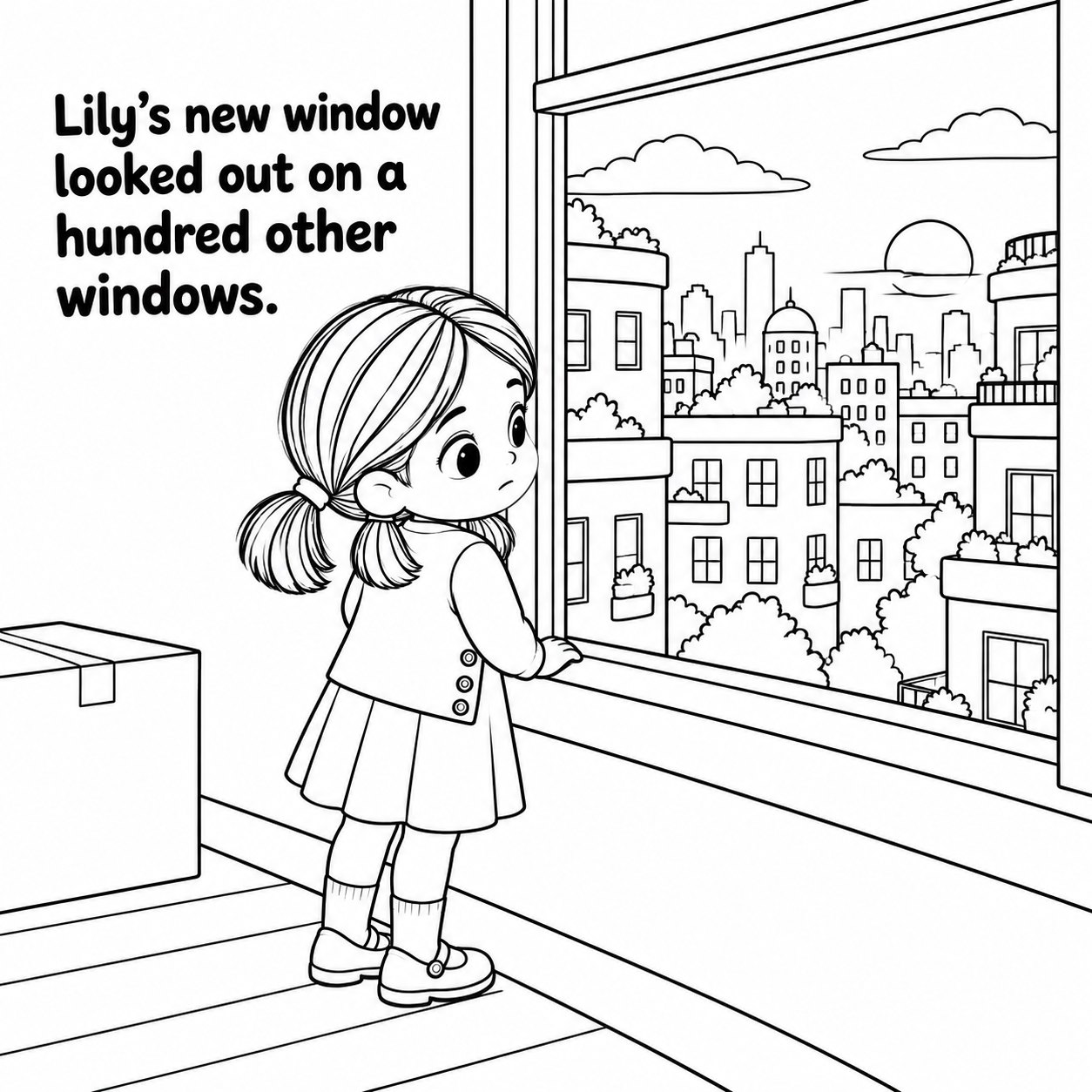 Lily, new window page, coloring edition